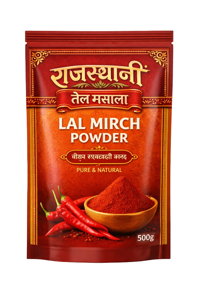 Rajasthani Red Chilli Powder 500g - Authentic Spicy Sun-Dried Mirch